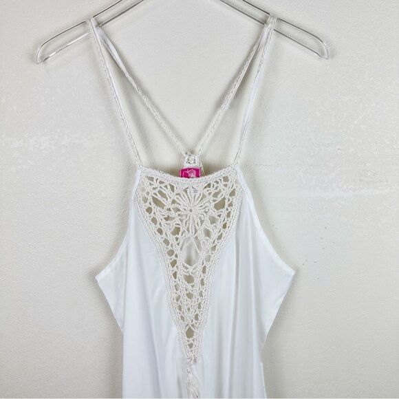 Anna Kosturova White Maxi Crochet White Dress Swim Cover Up Large - Picture 2 of 6